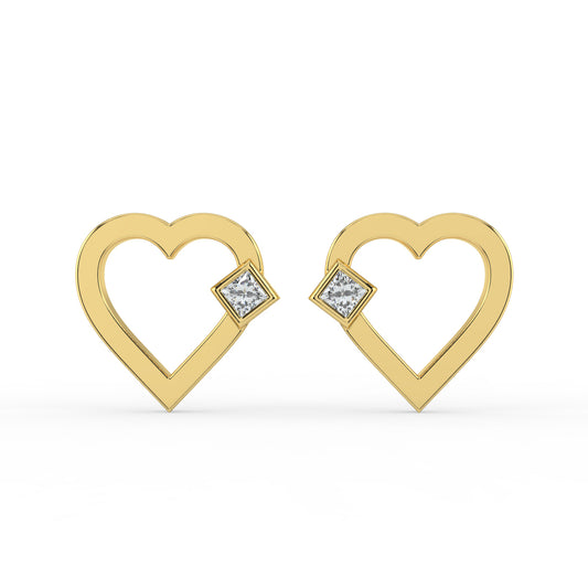 Petite Heart Lab Diamond Earrings