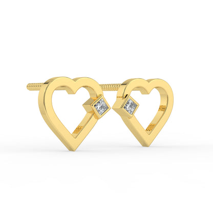 Petite Heart Lab Diamond Earrings