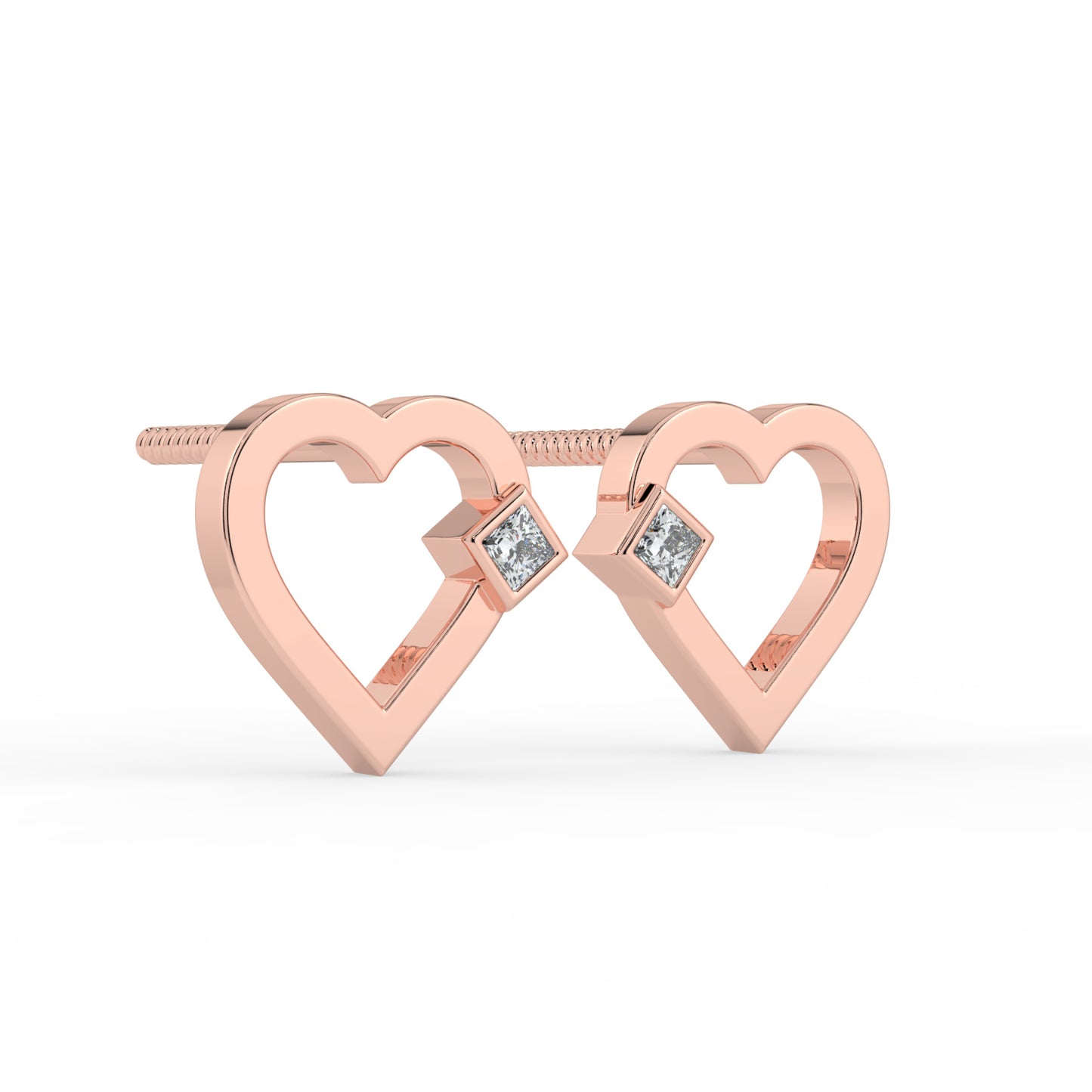 Petite Heart Lab Diamond Earrings