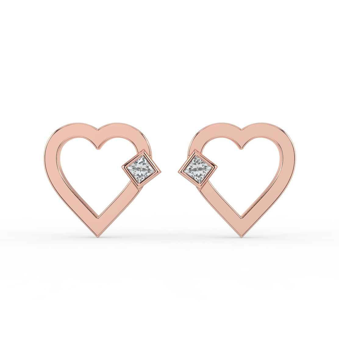 Petite Heart Lab Diamond Earrings