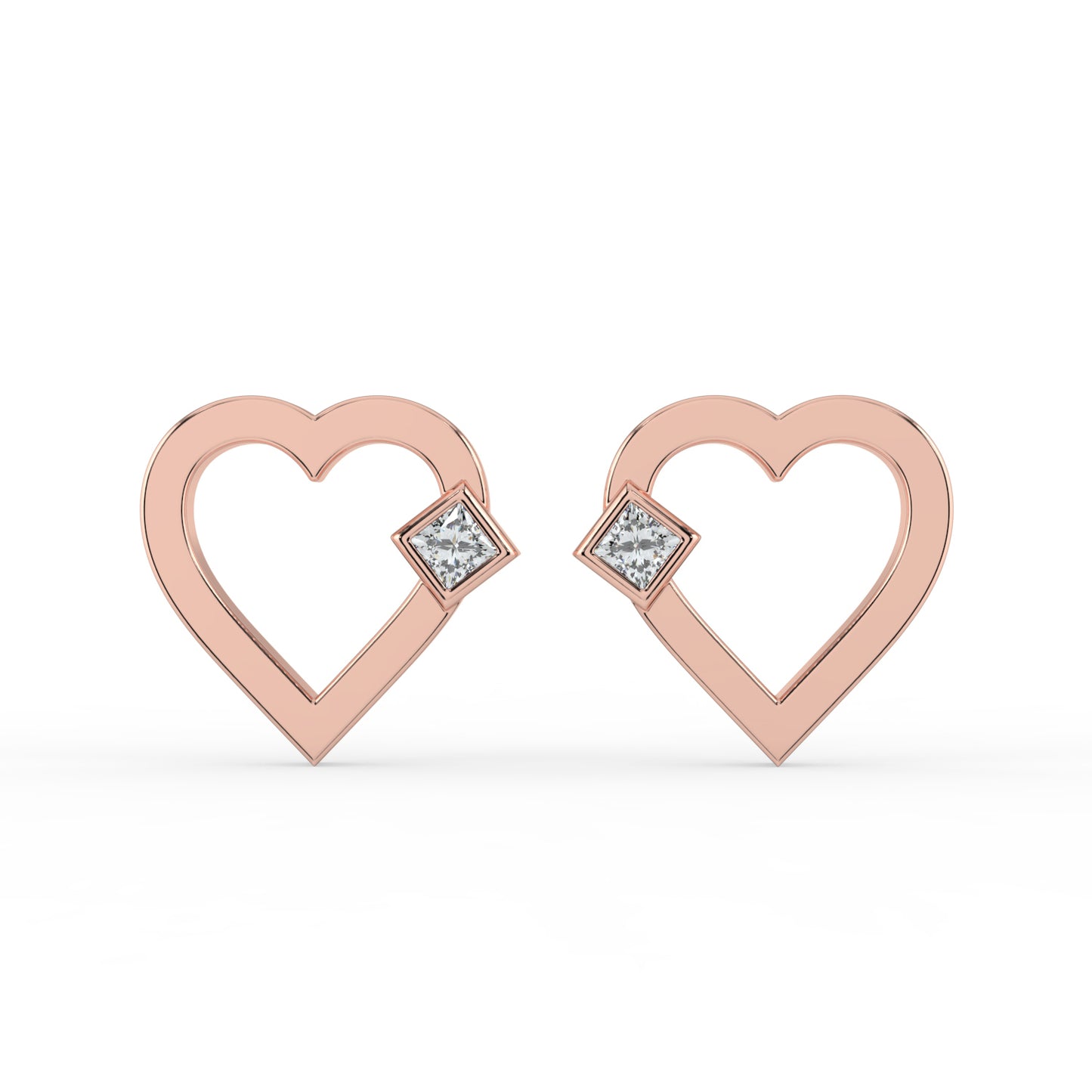 Petite Heart Lab Diamond Earrings