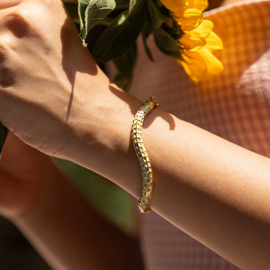 Whimsy Curve Enamel Bangle