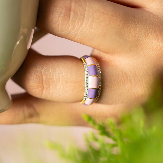 Lavender Blush Enamel Ring