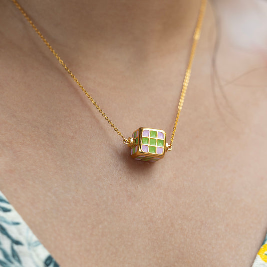 Quirky Cube Spinning Necklace