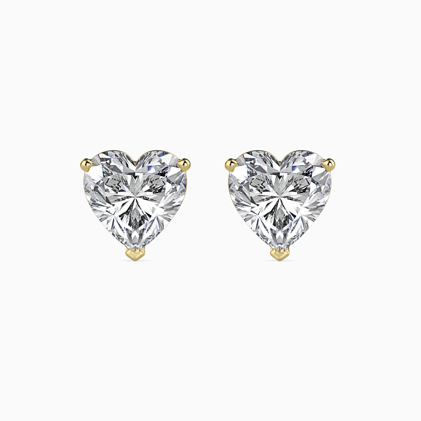 50 Cent Heart Solitaire Studs