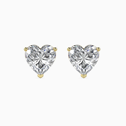 50 Cent Heart Solitaire Studs