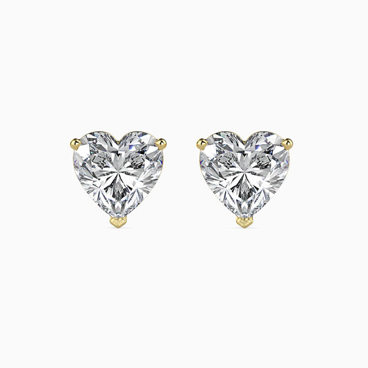 50 Cent Heart Solitaire Studs