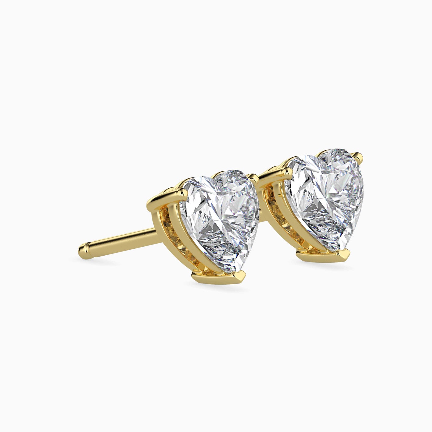 50 Cent Heart Solitaire Studs