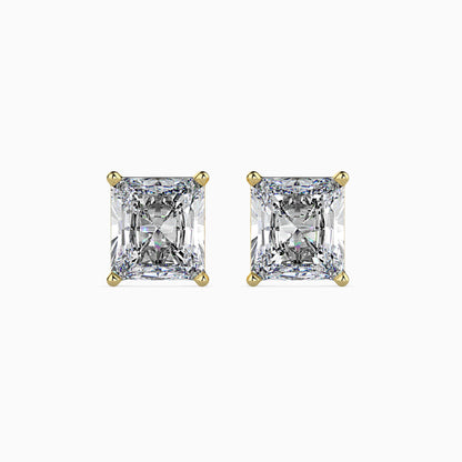 1 Carat Radiant Solitaire Studs