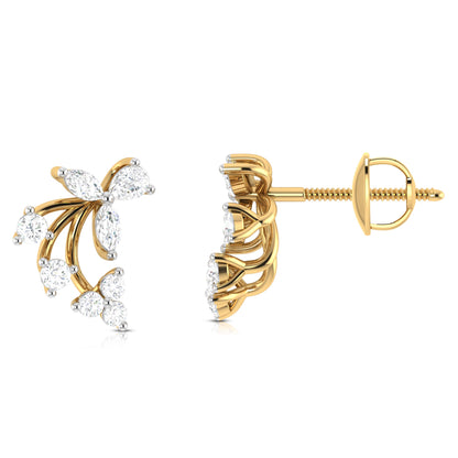 Floral Harmony Diamond Earrings