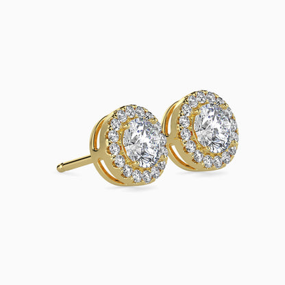 50 Cent Classic Solitaire Studs with Halo