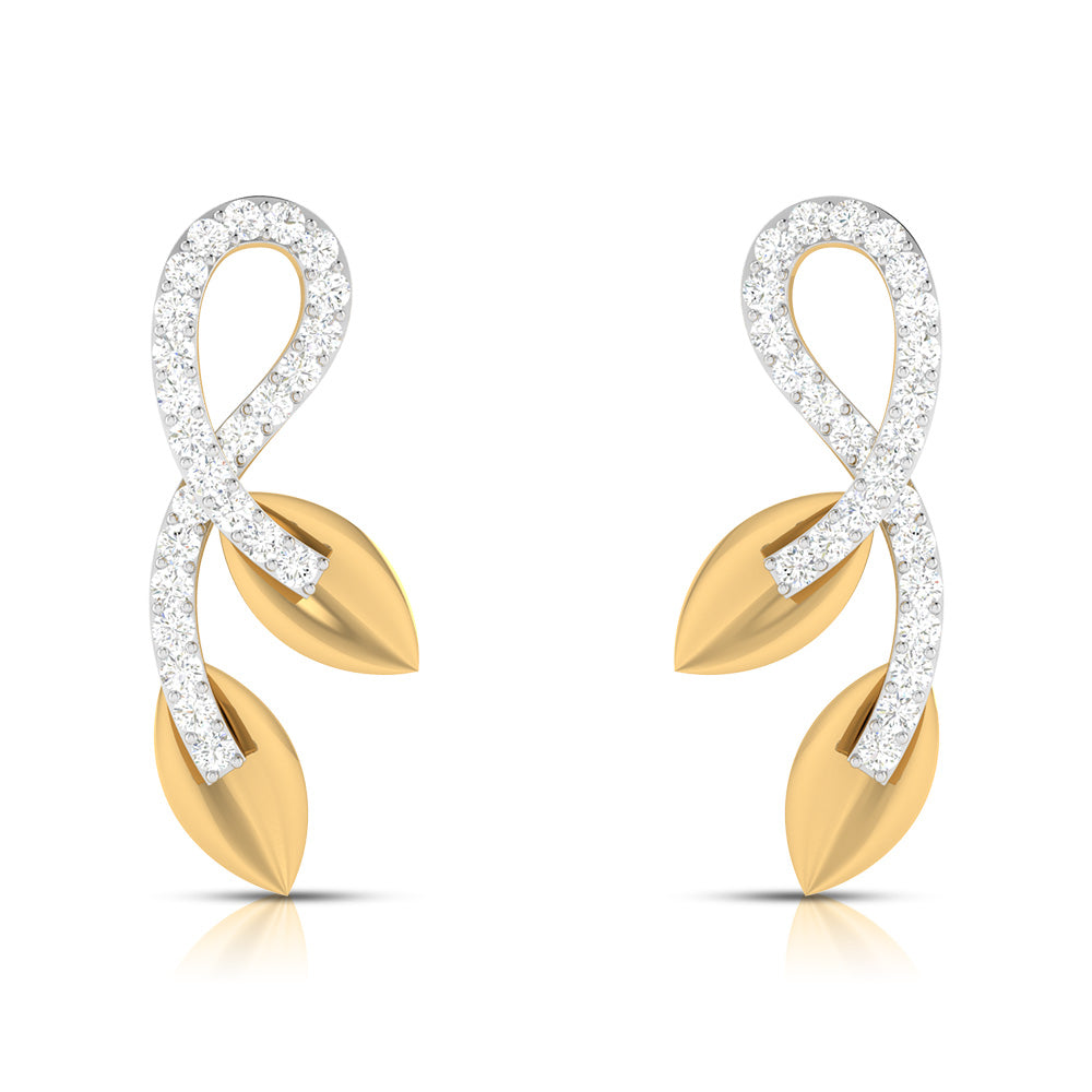 Leafy Radiance Diamond Earrings