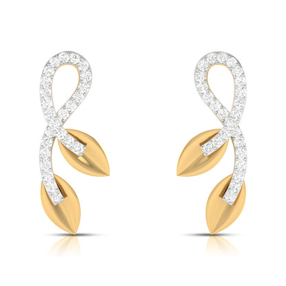 Leafy Radiance Diamond Earrings