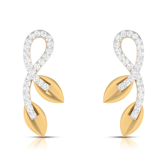 Leafy Radiance Diamond Earrings