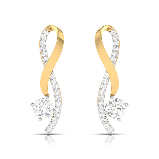 Infinity Cascade Solitaire Diamond Earrings