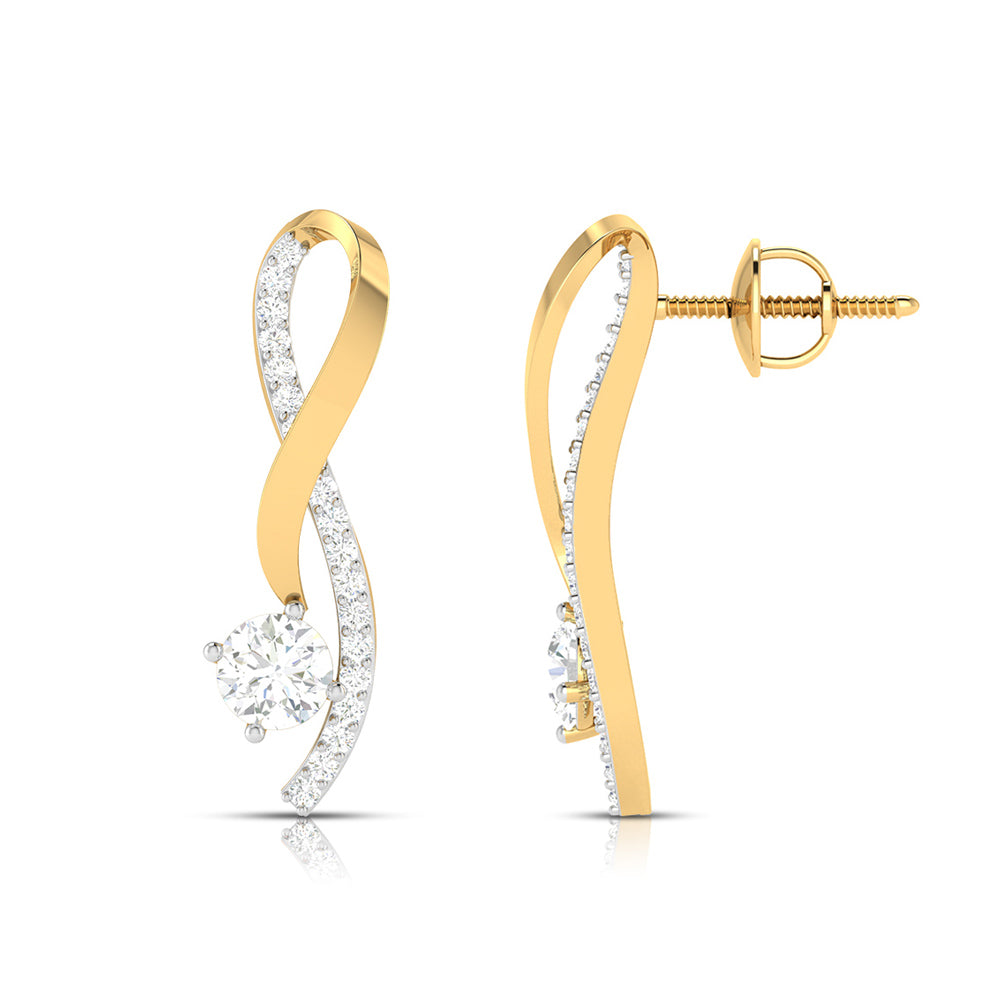 Infinity Cascade Solitaire Diamond Earrings