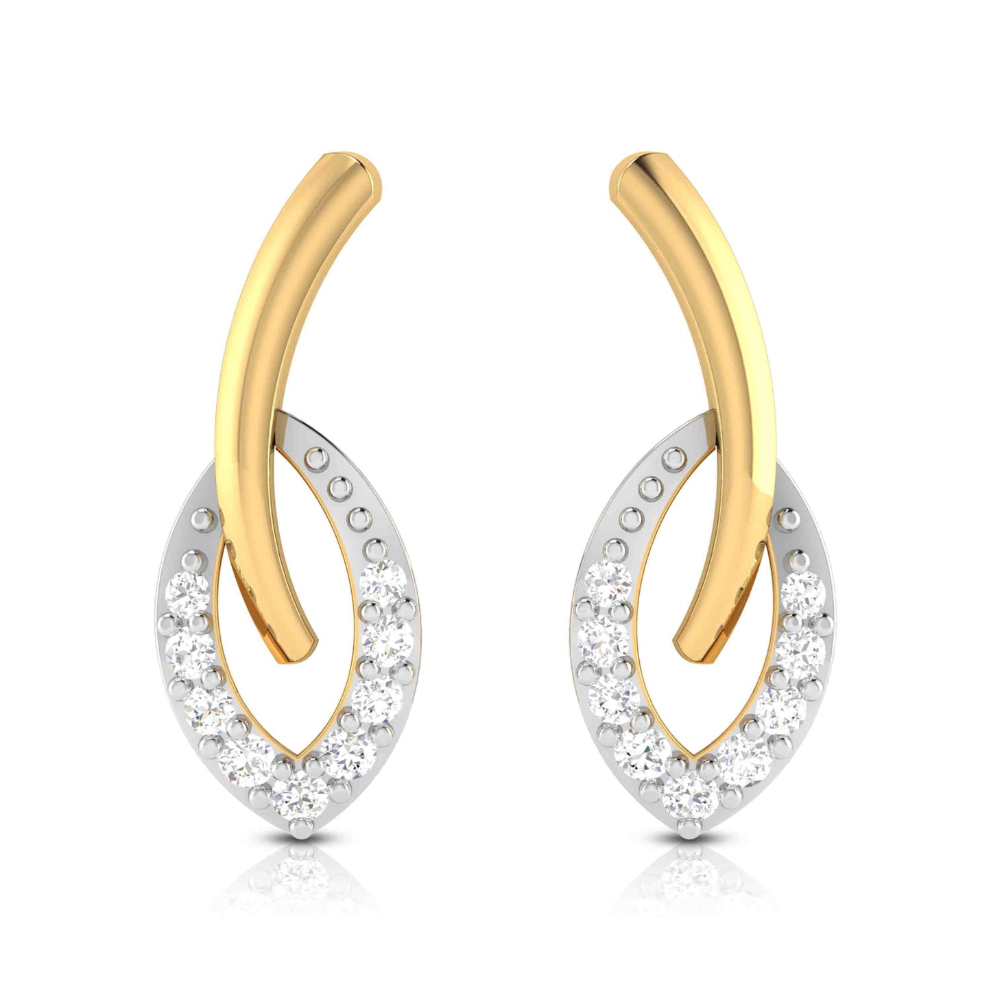 Leafy Luster Diamond Earrings