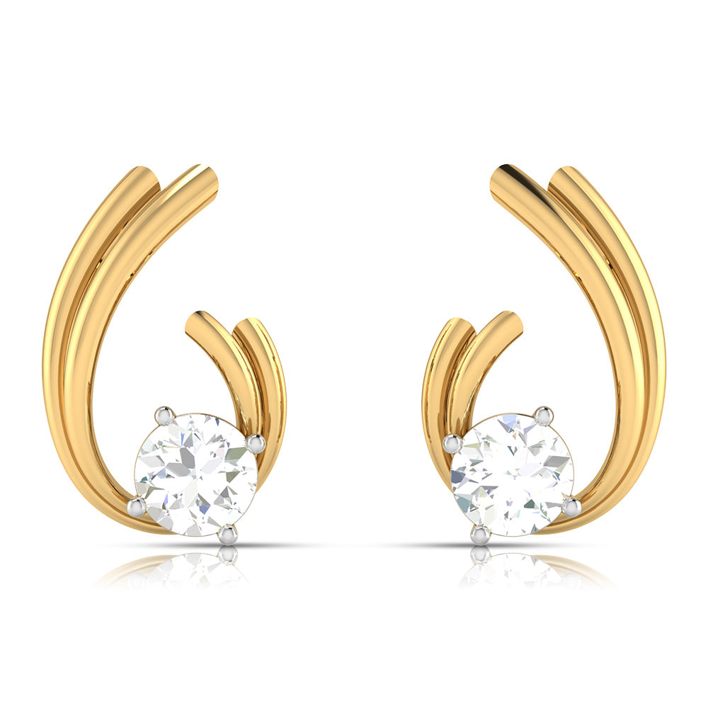 Minimalist Glow Solitaire Diamond Earrings