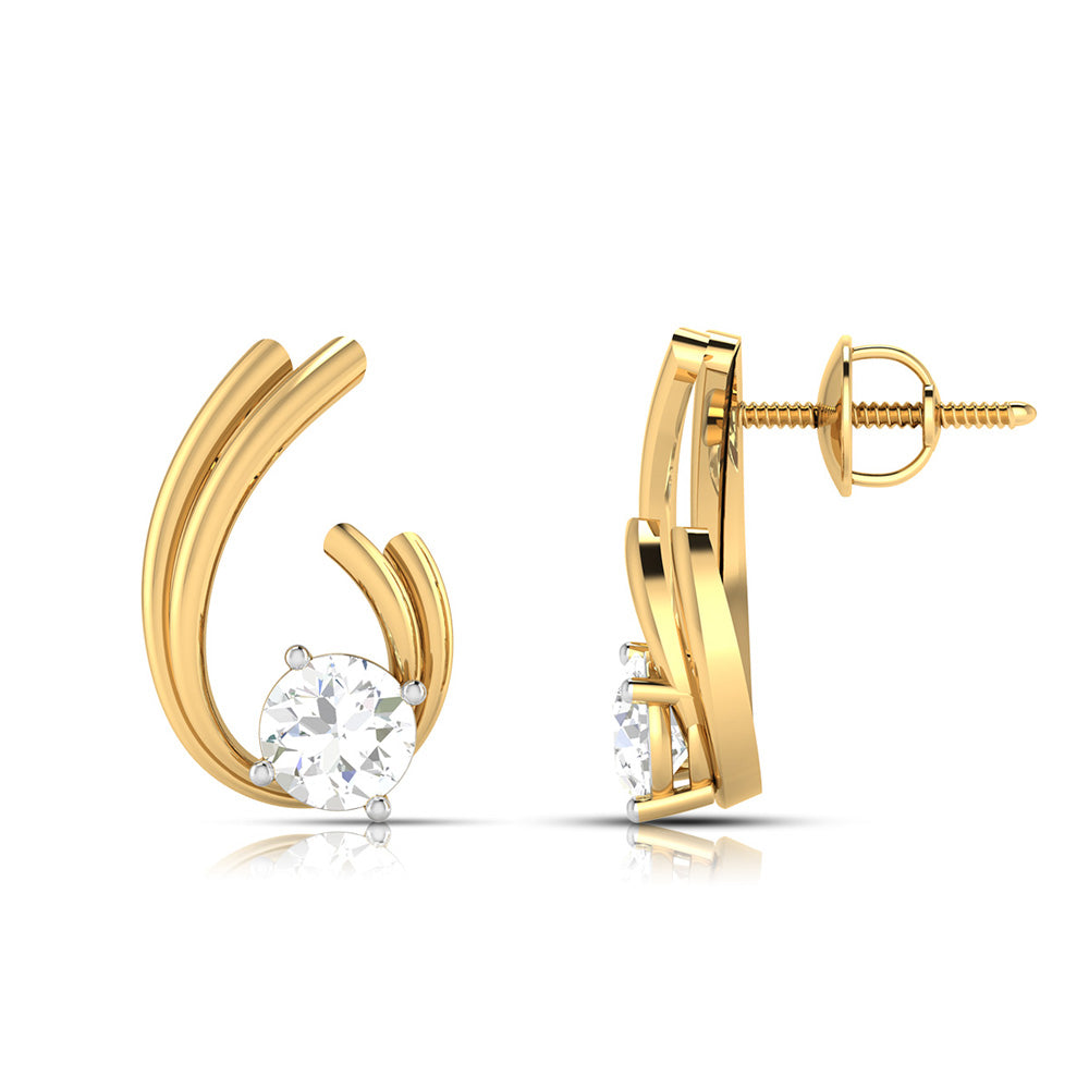 Minimalist Glow Solitaire Diamond Earrings