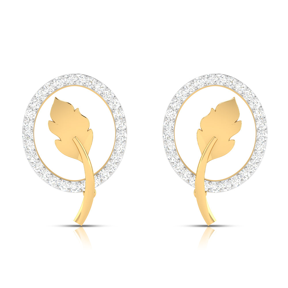 Leafy Charm Diamond Earrings