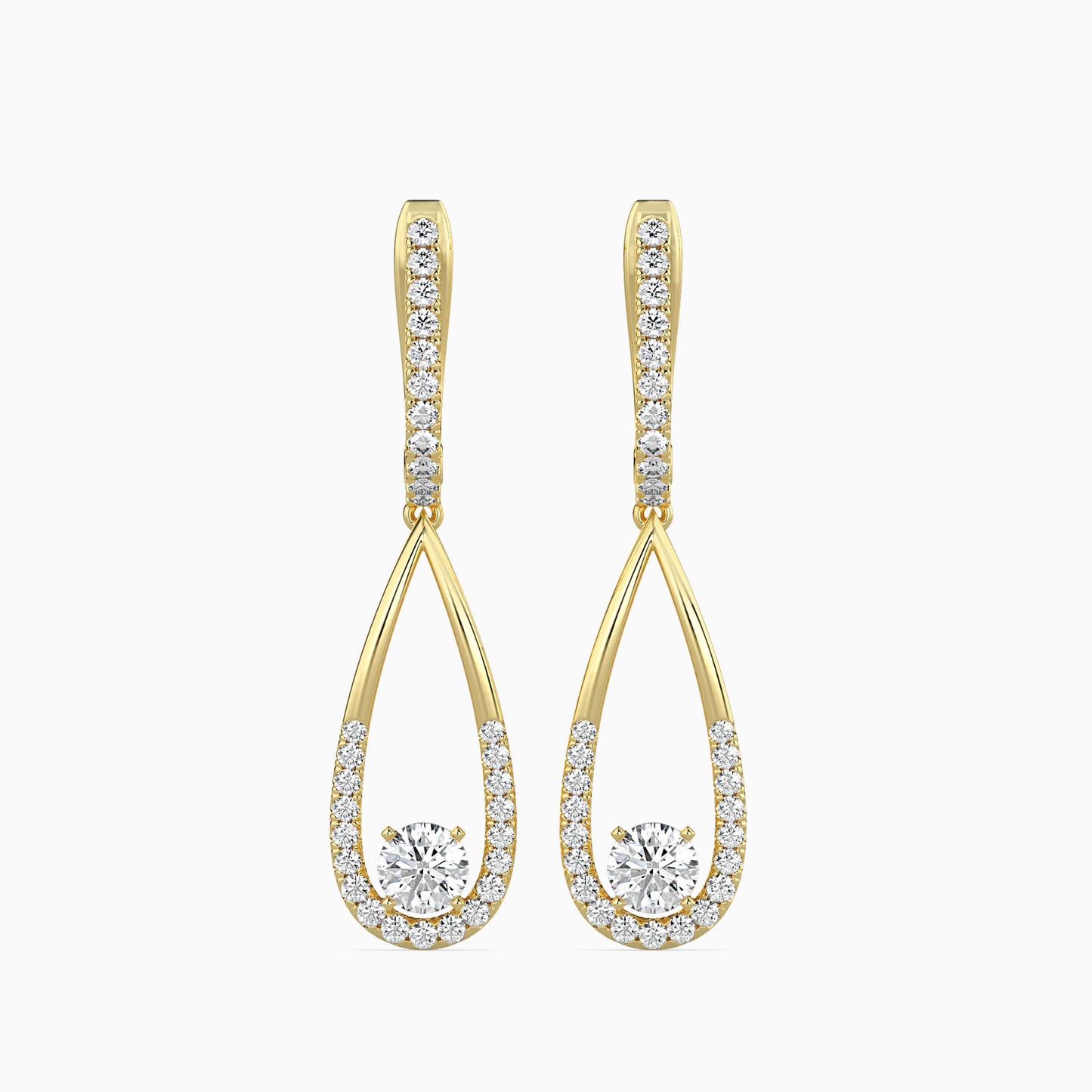 Opulent Hanging Solitaire Earrings