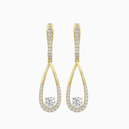 Opulent Hanging Solitaire Earrings