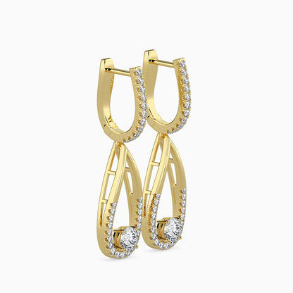 Opulent Hanging Solitaire Earrings