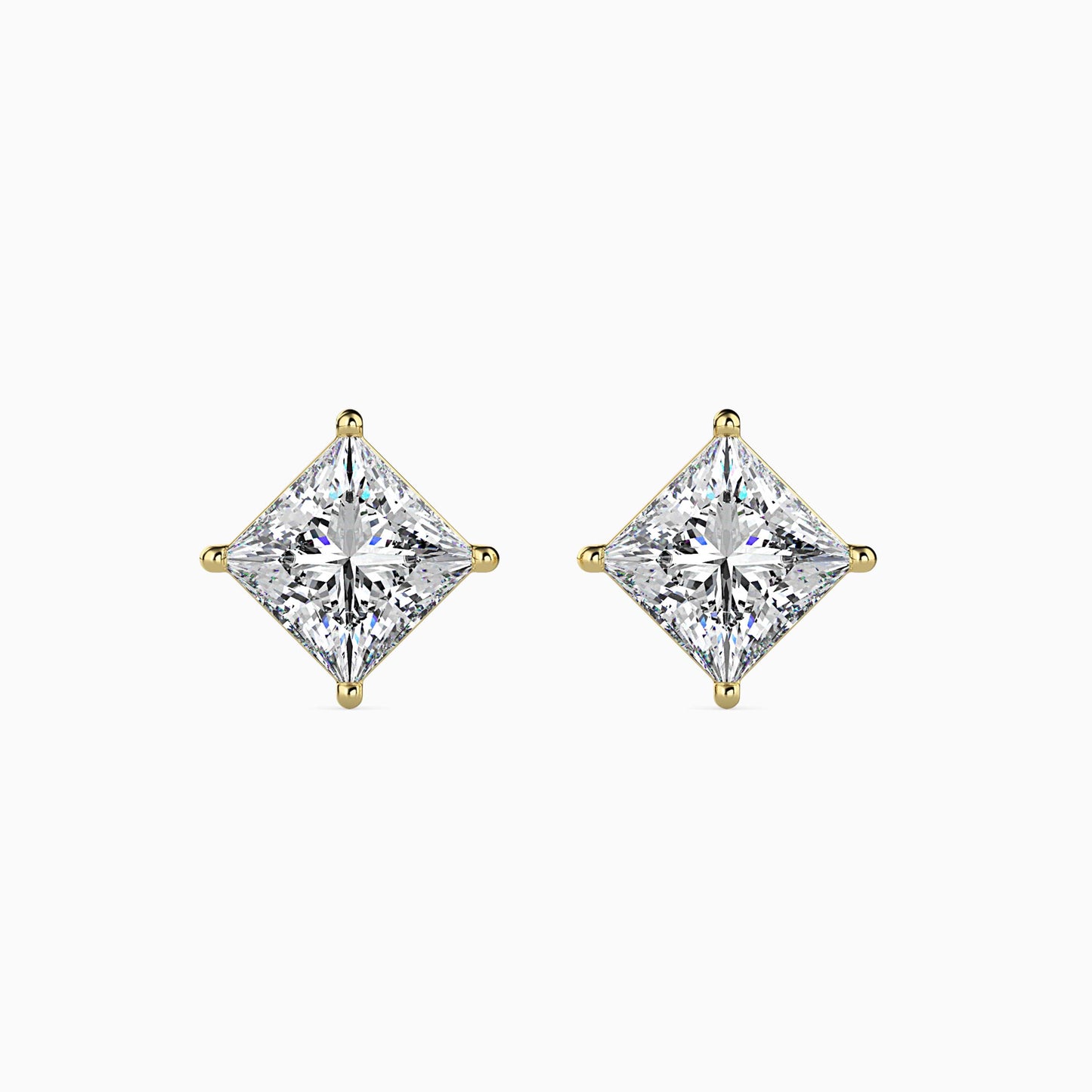 50 Cent Princess Solitaire Studs