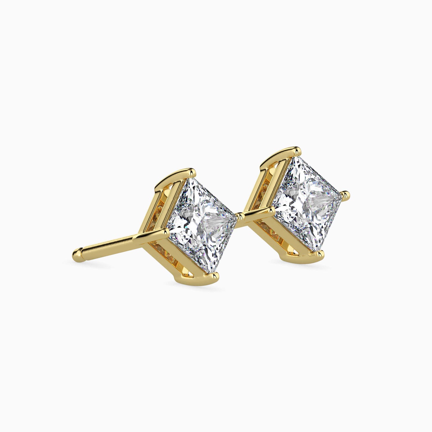 50 Cent Princess Solitaire Studs