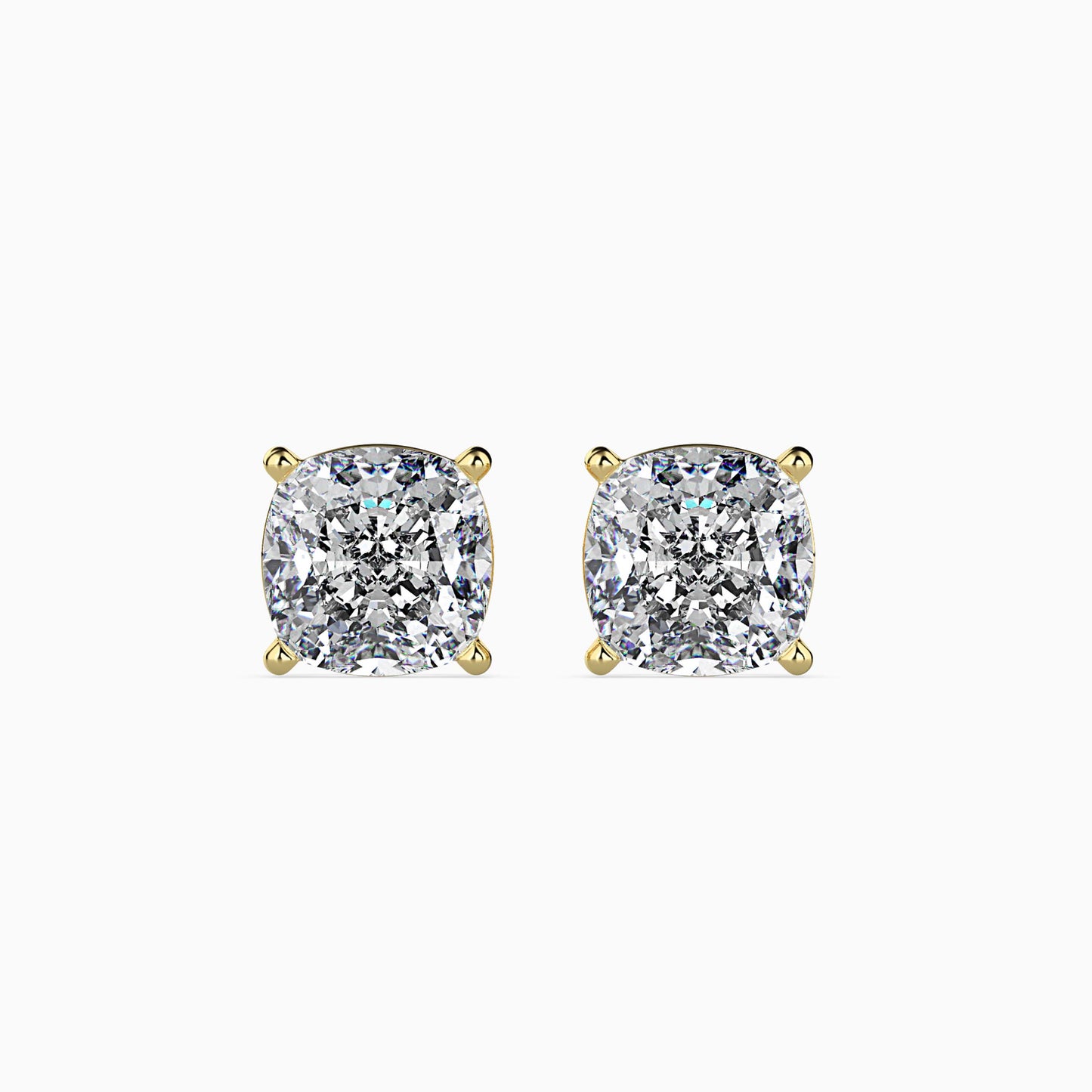 1 Carat Cushion Solitaire Studs