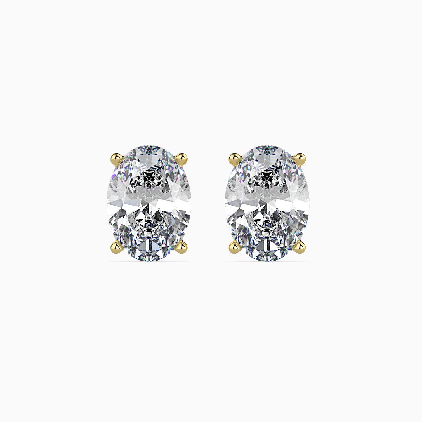 50 Cent Oval Solitaire Studs