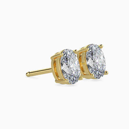 50 Cent Oval Solitaire Studs