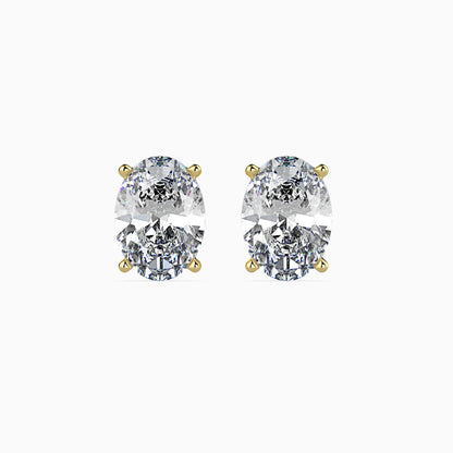 2 Carat Oval Solitaire Studs