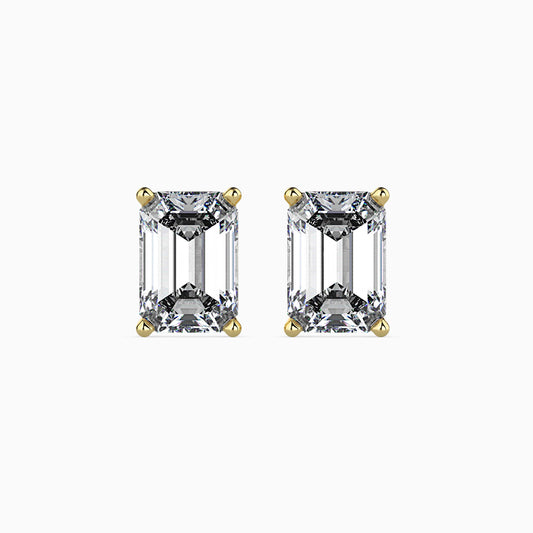 1 Carat Emerald Solitaire Studs