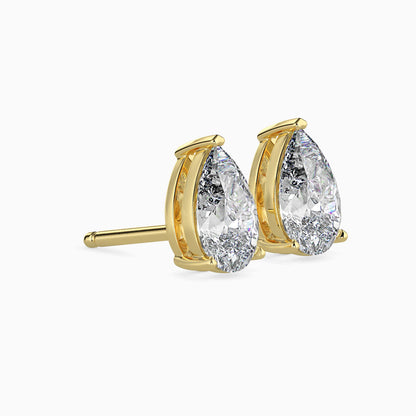 50 Cent Pear Solitaire Studs