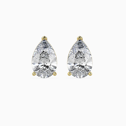 1 Carat Pear Solitaire Studs