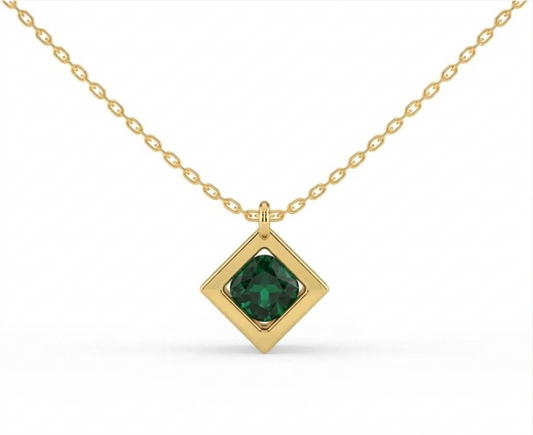Liminal Floating Gemstone Cube Necklace
