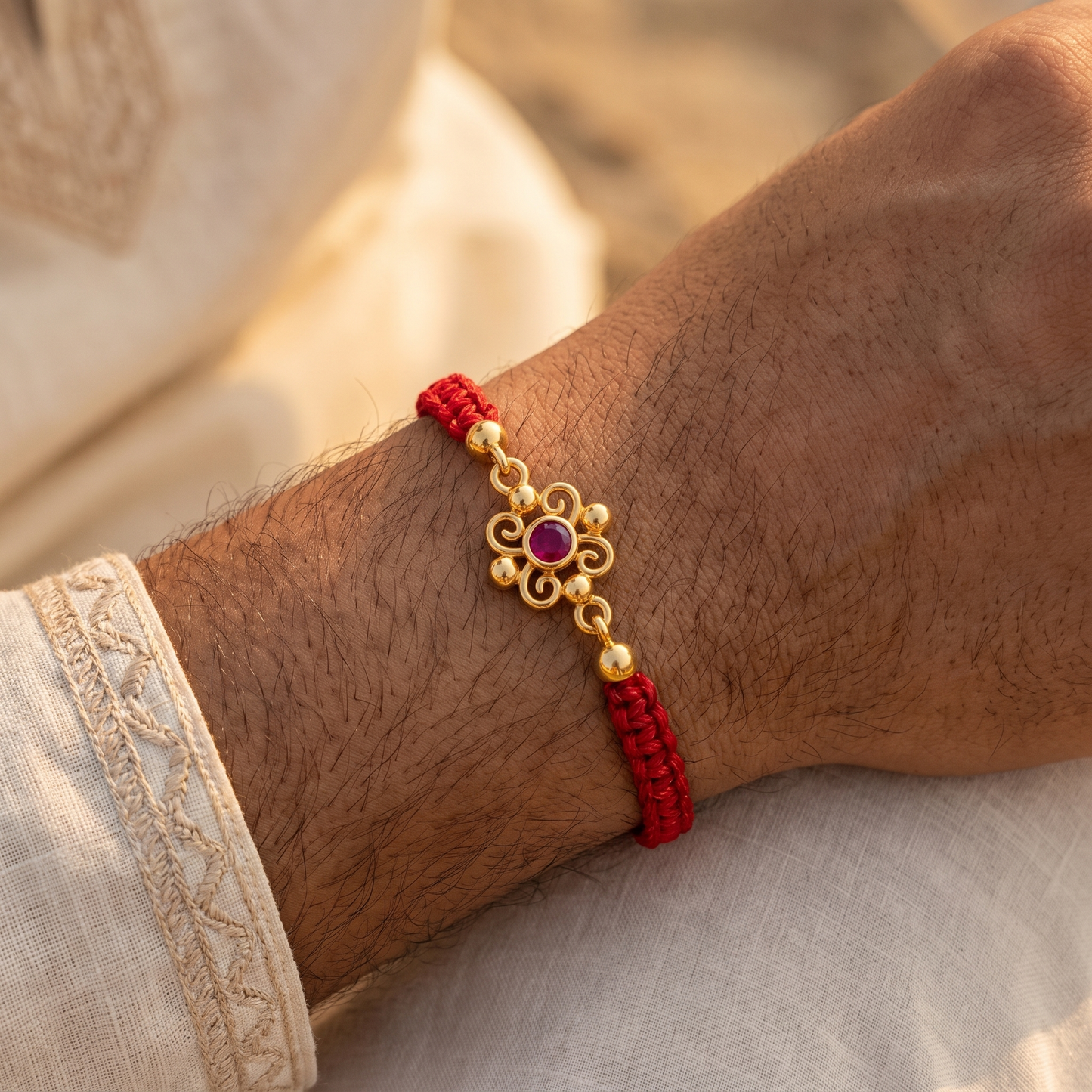 Harmonious Bloom Silver Rakhi