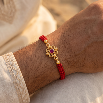 Harmonious Bloom Silver Rakhi
