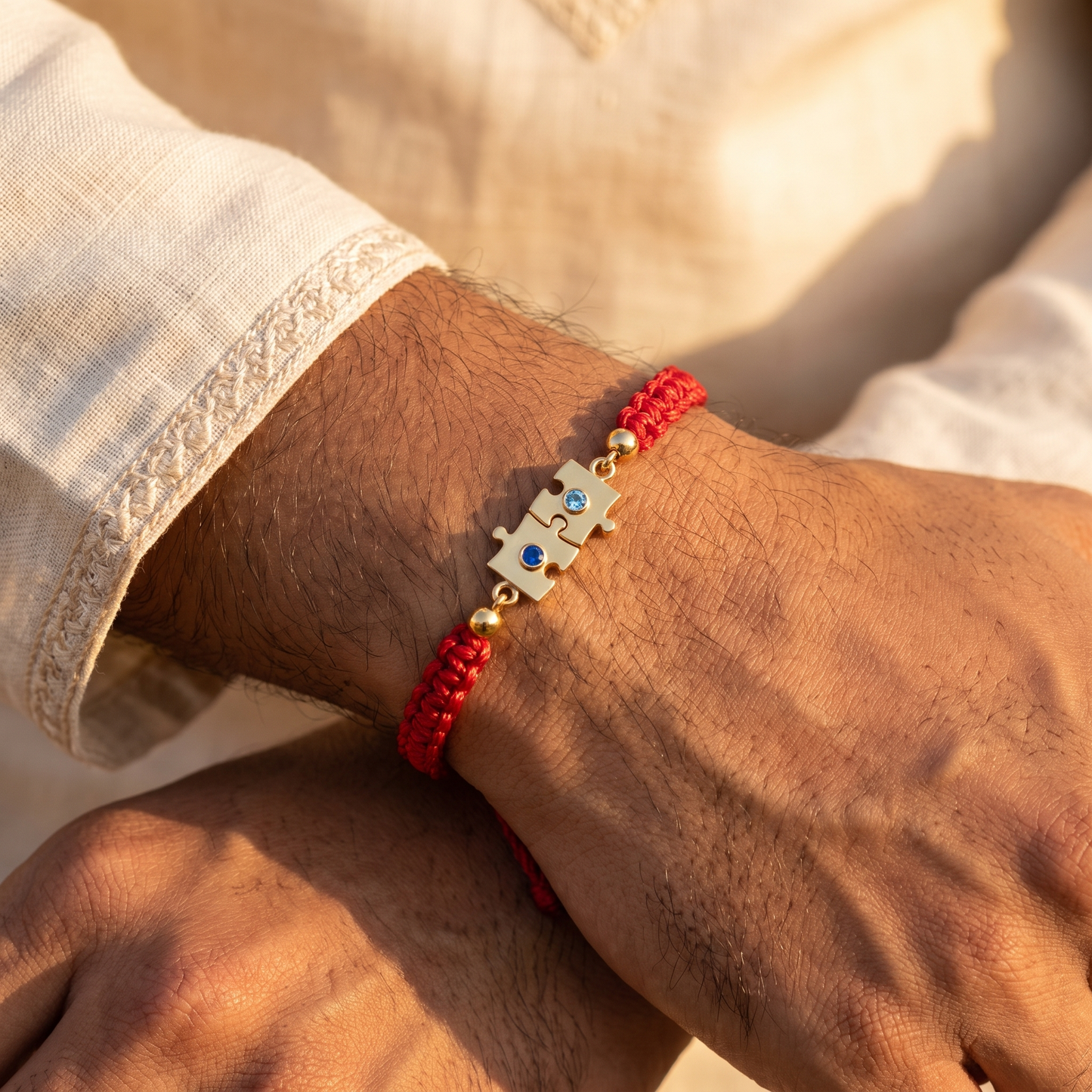 Jigsaw Pieces Silver Rakhi