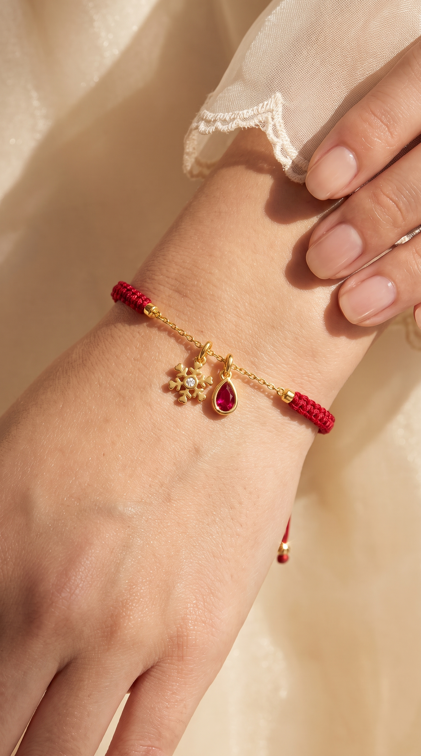 Fire and Ice Silver and Lab Diamond Rakhi