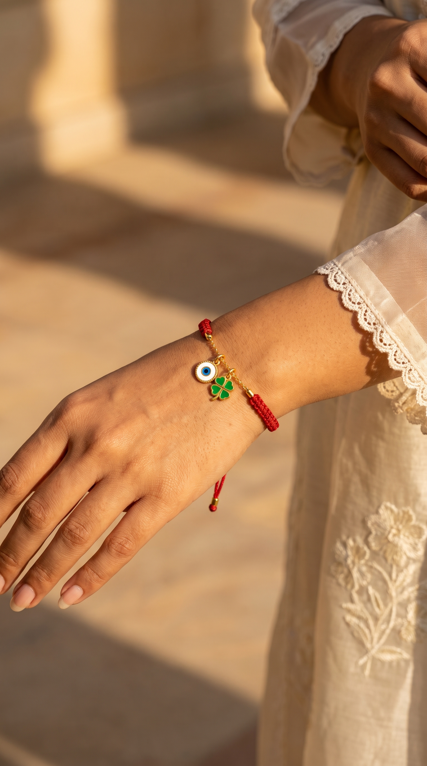 Luck and Protection Silver Rakhi