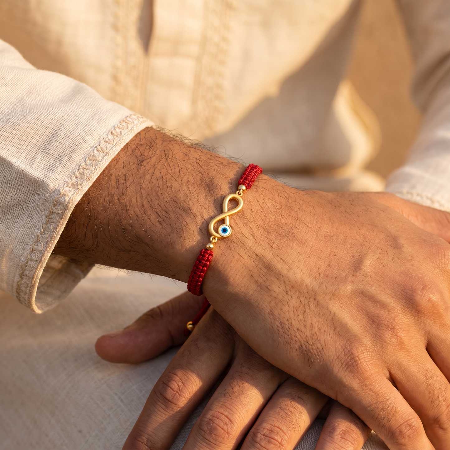Infinite Protection Evil Eye Silver Rakhi