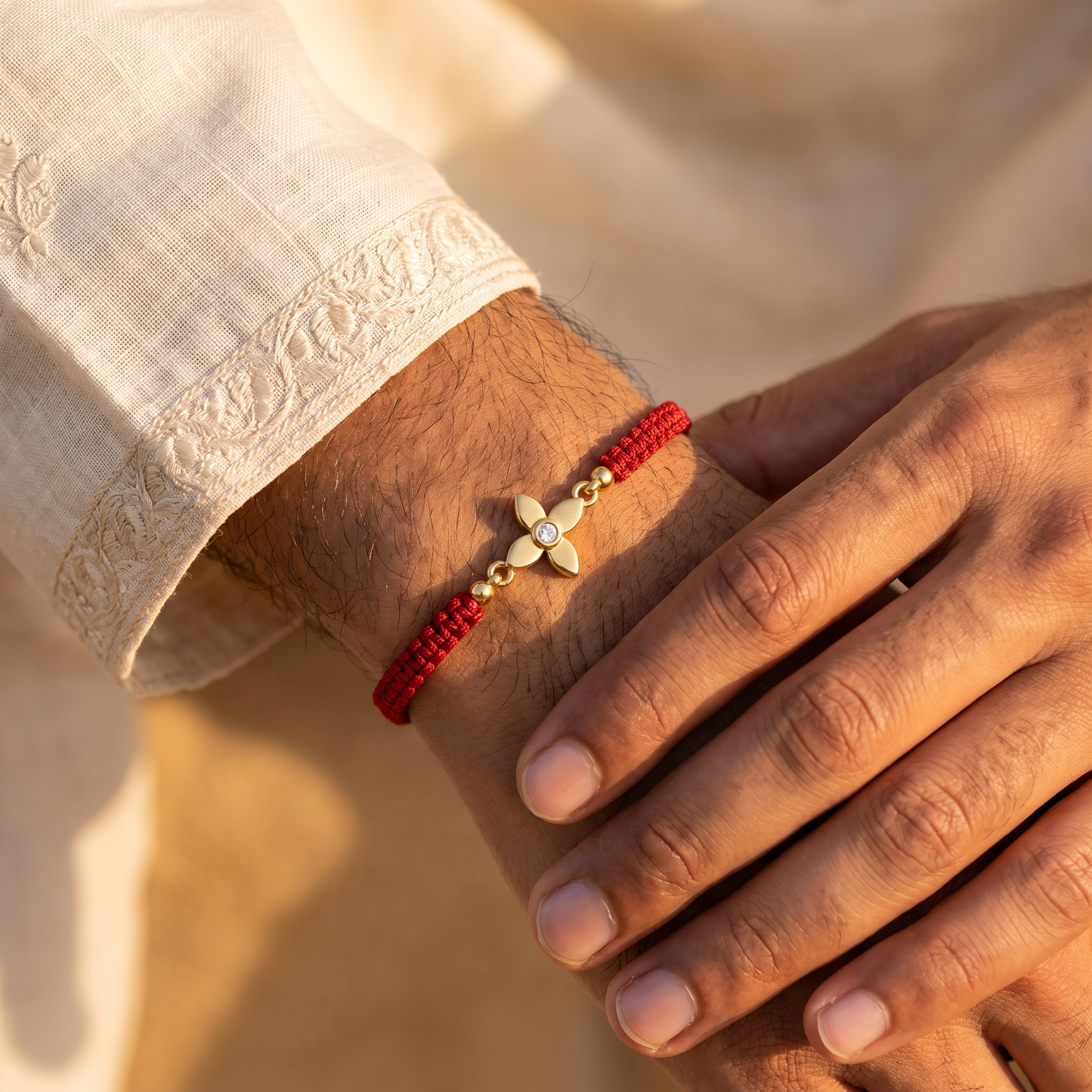 Petals of Us Silver Rakhi