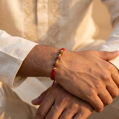 Rudraksh Trio Silver Rakhi