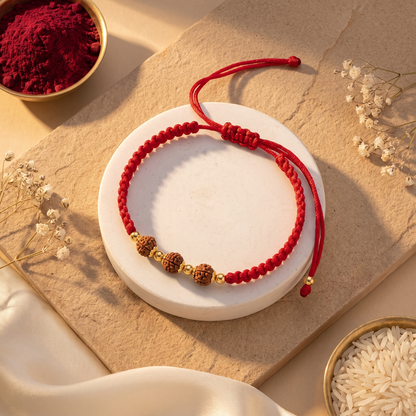 Rudraksh Trio Silver Rakhi