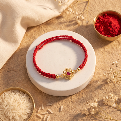 Harmonious Bloom Silver Rakhi