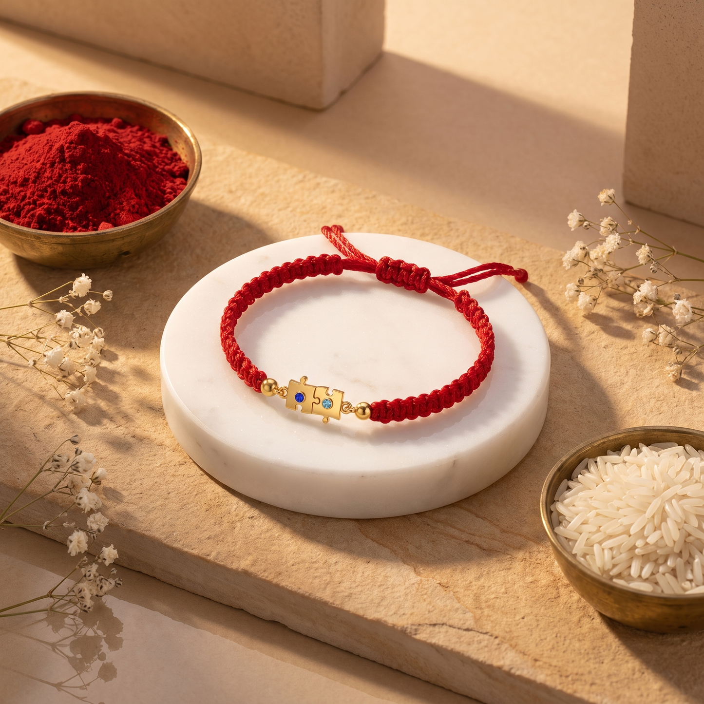 Jigsaw Pieces Silver Rakhi