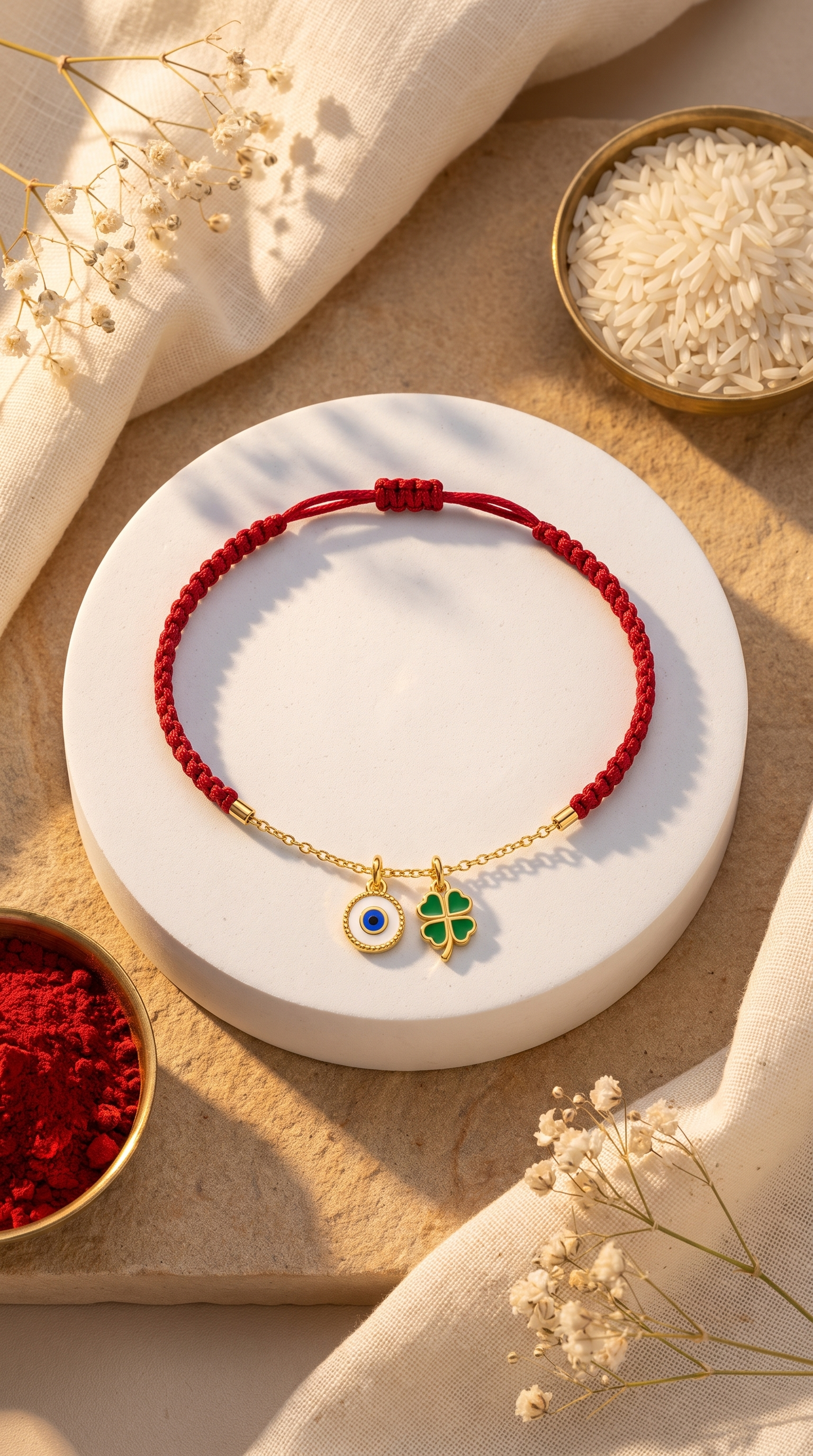 Luck and Protection Silver Rakhi