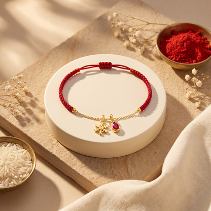 Fire and Ice Silver and Lab Diamond Rakhi